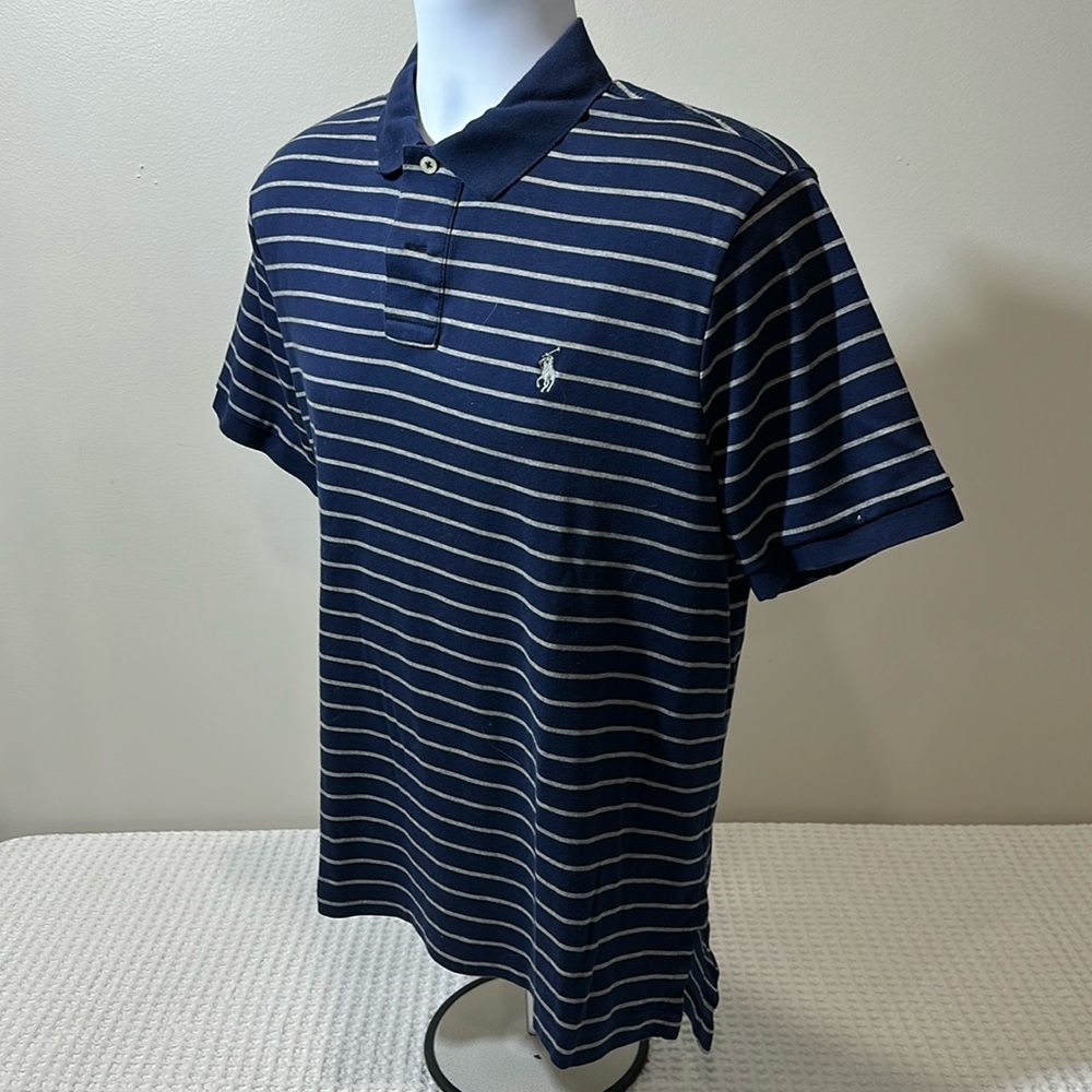 Polo by Ralph Lauren Blue and White Striped Polo Shirt